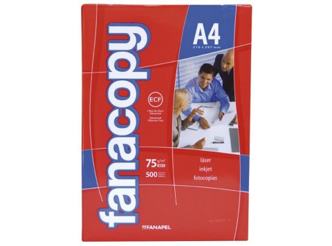 Papel en resma Fanacopy color blanco A4 75 grs Paquete x 500 hojas