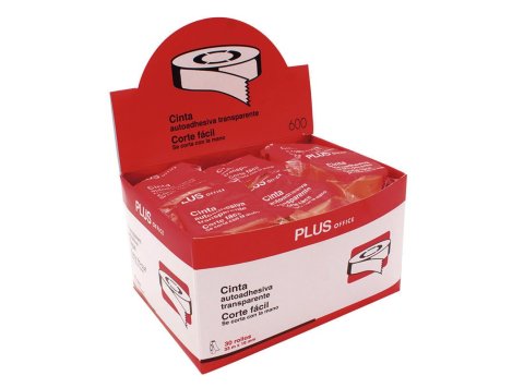 Cinta adhesiva Plus Office color transparente 12 mm x 33 m Caja x 30