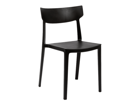 Silla apilable Rio fija color negro