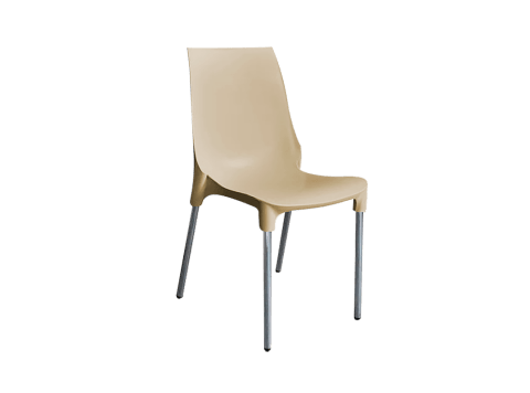 Silla apilable Lola fija color crema