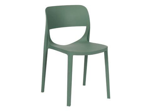 Silla apilable Smile fija color verde