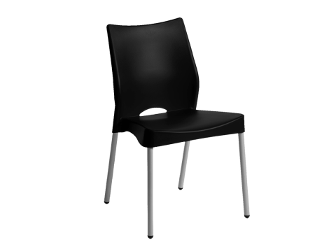 Silla apilable Malba fija color negro