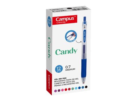 Bolígrafo Campus Gel color negro 0.7 mm Caja x 12 unidades