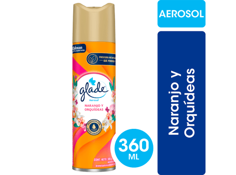 Desodorante de ambientes Glade fragancia naranjo y orquídeas Aerosol 360 ml