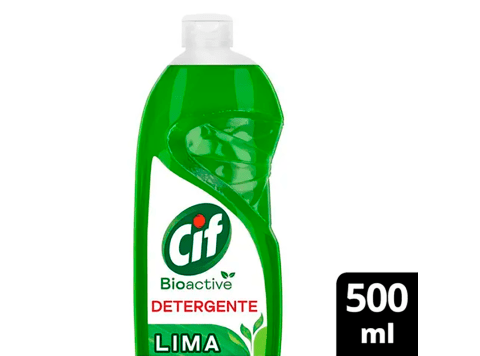 Detergente para vajilla Cif Ultra fragancia lima Botella 500 ml.