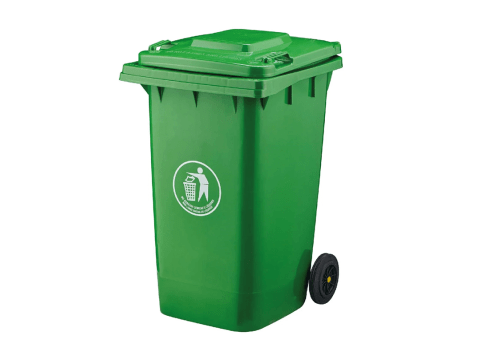 Contenedor de residuos con ruedas color verde 100 L